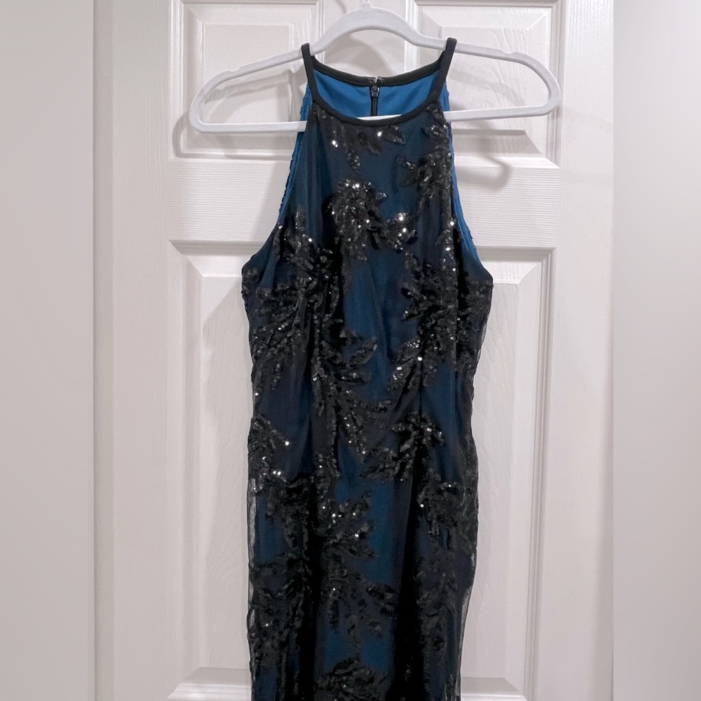 Teal Sequence dress.